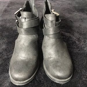 Black chunky closed toe booties